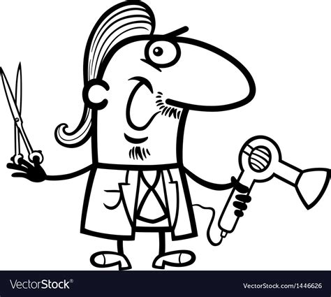 Print coloring pages in this category or color them online at coloringpages24.com. Hairdresser barber cartoon coloring page Vector Image