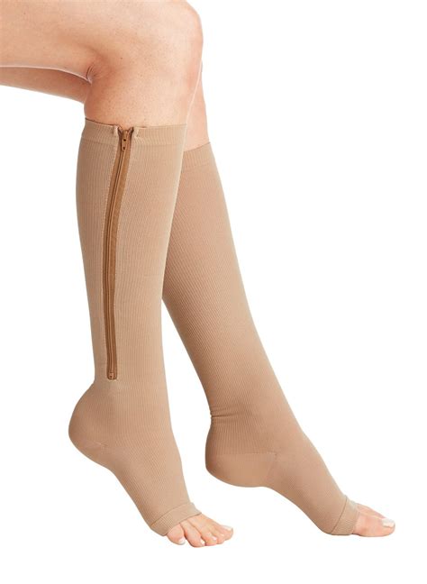 Medical Compression Zipper Stockings Largexl Beige On Galleon