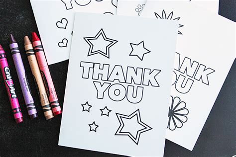 Printable cards in two sizes Free Printable Thank You Cards for Kids to Color & Send ...