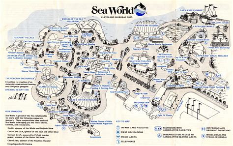 1985 Seaworld Of Ohio Map From Seaworld Ohio To Wildwater Kingdom