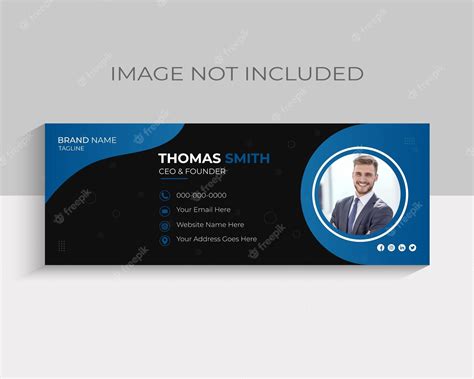 Premium Vector Email Signature Or Email Footer Web Banner Template