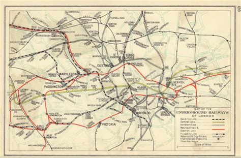 London Underground Railways Vintage Tube Map 1948 Old Vintage Plan