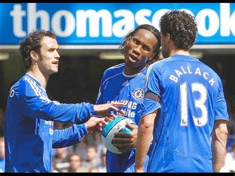 Michael ballack hit out at the refereeing during chelsea's defeat to barcelona in the champions league. Ballack and Drogba fight over free kick - ShareonSport.com