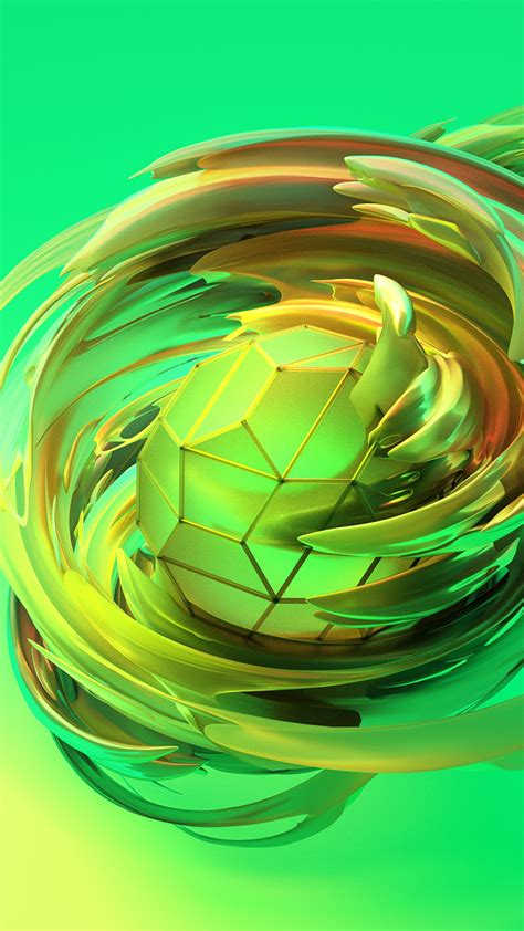 Wallpaper Apple Dreams 3d Sphere Green Hd Abstract 16378