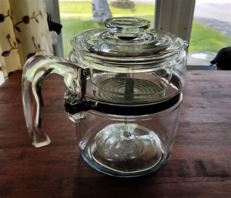 Pyrex Percolator Stove Top Coffee Pot 9 Cup Glass Coffee Pot Etsy