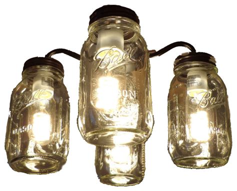 Mason Jar Ceiling Fan Light Kit New Quart Jars Farmhouse Ceiling