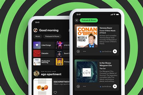 spotify s new app design splits up music and podcasts the verge