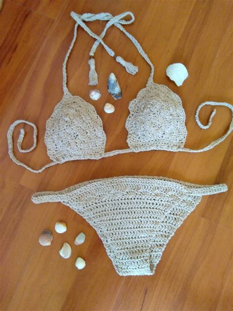 basic string bikini set crochet boho bikini beachwear etsy