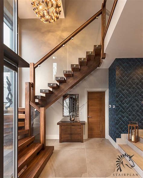 Walnut And Glass Staircases Uk