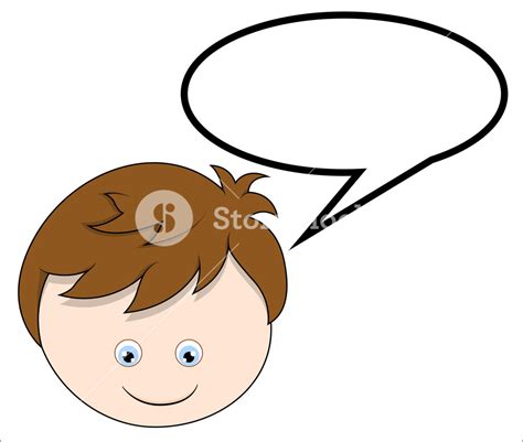 Boy With Speech Bubble Vector Cartoon Illustration Royalty Free Stock