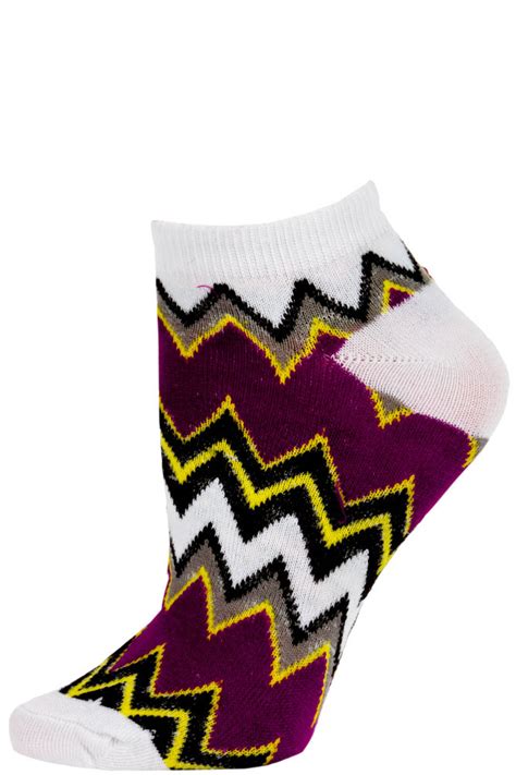 women s zig zag chevron low cut socks