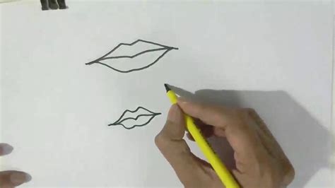 So, let's say let's bring this curve down but right here. How to draw Lips - in easy steps for children, kids ...