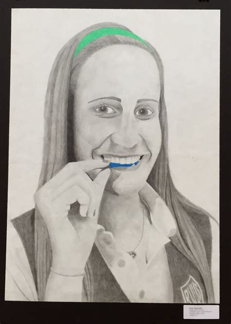 Self Portrait With Prop Erin H High School Art Projects School Art