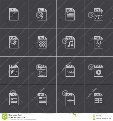 What is a vector file format. Vector Black File Type Icons Set Stock Vector ...