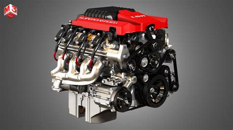 Lsa V8 Engine Supercharged Muscle Car Engine 3d Model By Markos3d