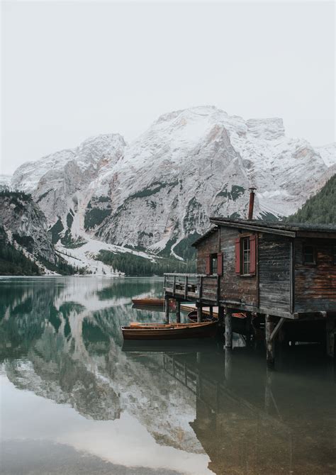 Lago Di Braies Dolomites Cabin Print Lydia Harper