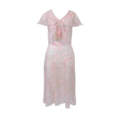 1930s Pastel Floral Print Day Dress For Sale At 1stdibs