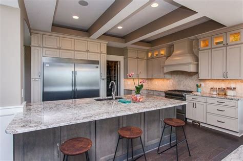 Here are 14 of the best white granite colors for your kitchen or bathroom! White Salinas Granite with a Shale Gray Merillat island ...