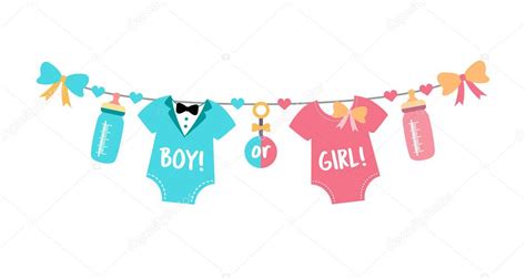 Gender Reveal Party Baby Shower Celebration Boy Girl Blue Pink — Stock