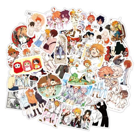 50 Pcs Anime The Promise Neverland Stickers Emma Ray Norman Don Gilda