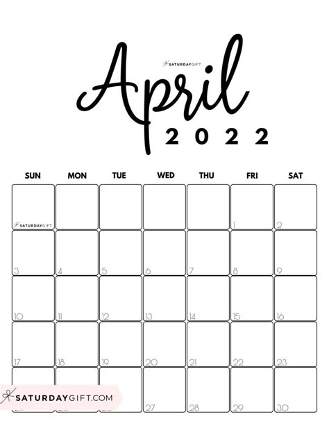 April Calendar Cute And Free Printable April 2022 Calendar Designs