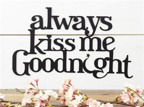 Always Kiss Me Goodnight Metal Sign Moon And Star Black 15x875