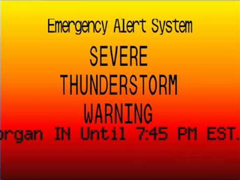 Occasionally, severe thunderstorms can and do produce a tornado without warning. EAS Severe Thunderstorm Warning (MOCK) - YouTube