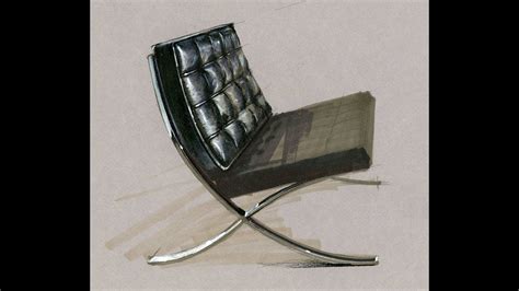 Manufactured wood + solid wood. Tutorial - Freehand Rendering, Barcelona chair, HD Short 8 ...