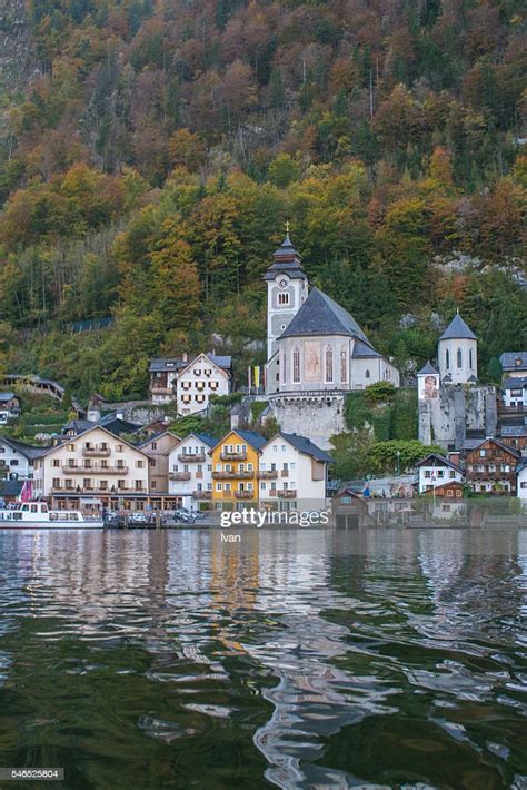 Hallstatt At Morning With Sunlight And Reflection On The Lake Austria