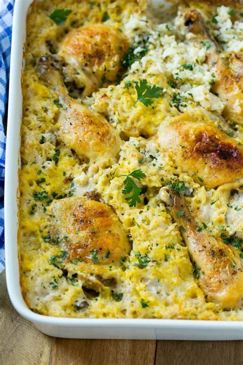 Brown rice would require additional liquid (at least 1/2 cup) and longer cooking time, so if using cream of soup: Chicken and Rice Casserole Recipe | Chicken and Rice Bake ...