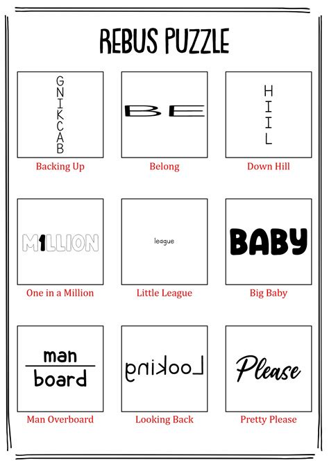 17 Best Images Of Rebuses Worksheets With Answers Printable Rebus