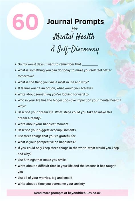 Journal Prompts For Mental Health And Self Discovery Northwestern State