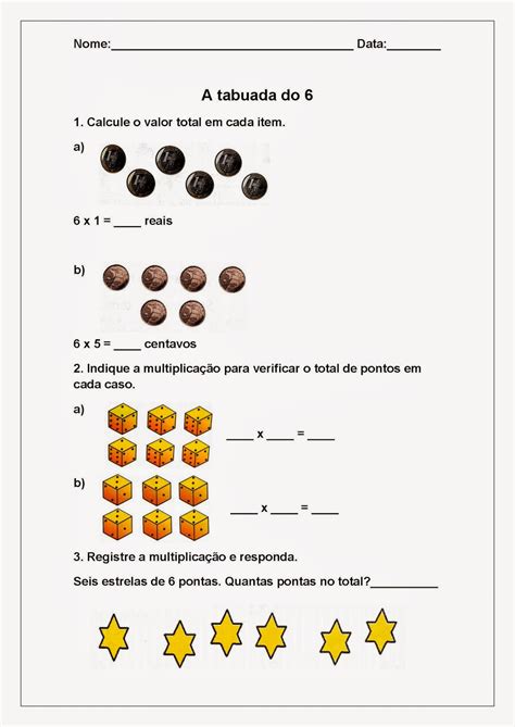 Atividades De Tabuada 5 Ano