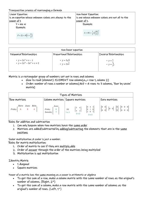 General Math Unit 1 And 2 Notes Mathematics Standard Year 11 Hsc