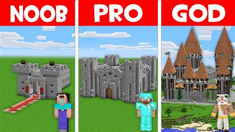 Medival Castle In Minecraft Minecraft Noob Vs Pro Vs God Youtube