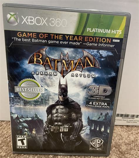 Batman Arkham Asylum Game Of The Year Edition Xbox 360 Platinum Hits