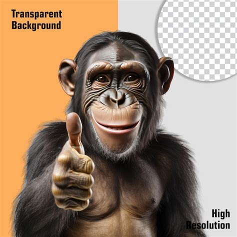 Premium Psd A Monkey Giving A Thumbs Up Isolated On Transparent
