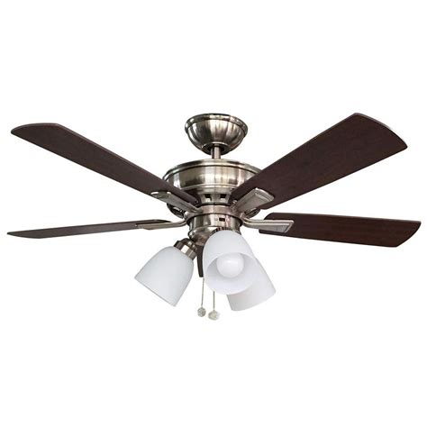 We like having a ceiling fan however we do not find them attractive. Hampton Bay Vaurgas LED Indoor Brushed Nickel Ceiling Fan ...