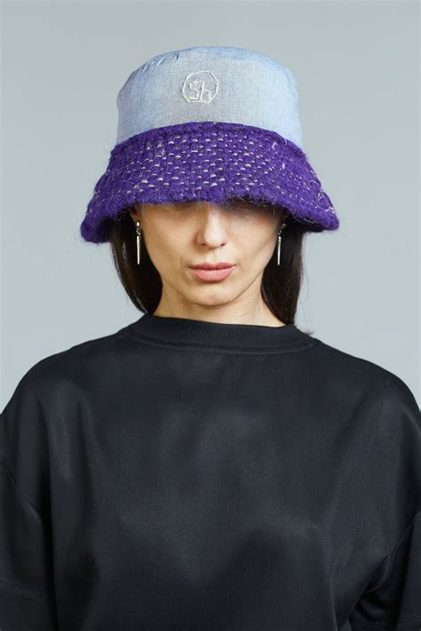 Purple Handmade Wool Bucket Hat Etsy