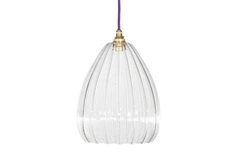 Clear Ribbed Glass Molly Pendant Light By Glow Lighting