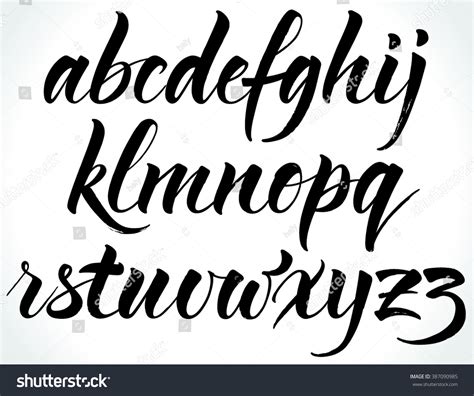 Brushpen Alphabet Modern Calligraphy Handwritten Letters Vector