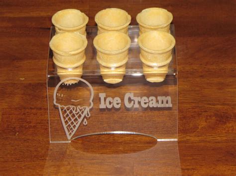 Engraved Acrylic Mini Cone Only 6 Ice Cream Cone Holder Tray