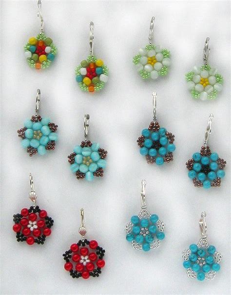 Free Pattern For Pretty Beaded Earrings Floweret Beads Magic Beaded