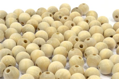 50 Natural 14 Mm 916 Inch Unfinished Wood Round Beads Etsy Wooden