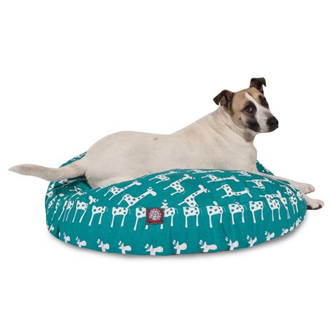 Majestic Pet Stretch Round Dog Bed Cotton Twill Removable Cover