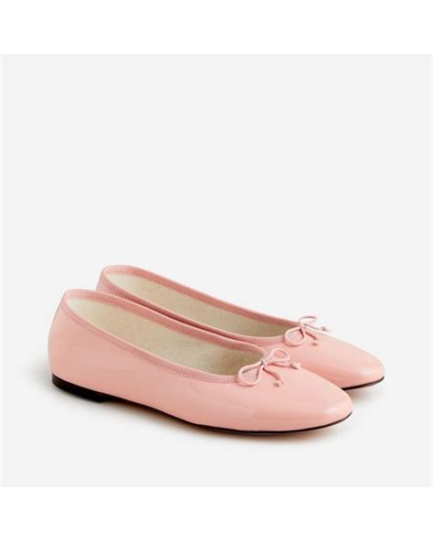 Jcrew Zoe Ballet Flats In Italian Patent Leather In Pink Lyst