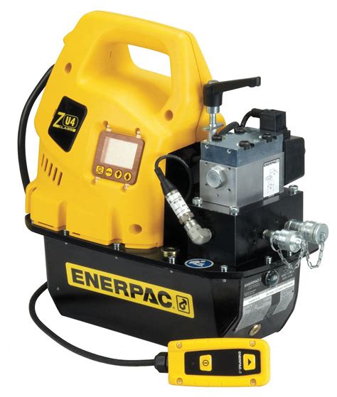 Connection of up to two hydraulic torque tools is possible. ENERPAC Torque Wrench Hydraulic Electric Pump with 4 Way/2 Position Control Valve - 3PDC9 ...