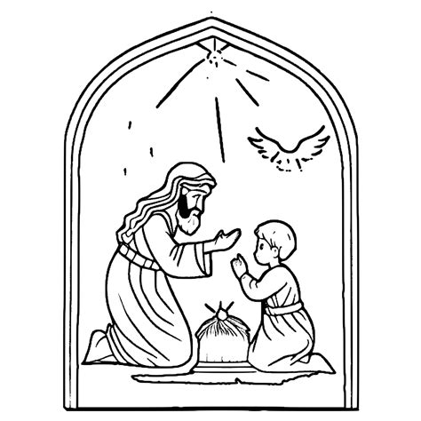 The Birth Of Jesus Coloring Page · Creative Fabrica
