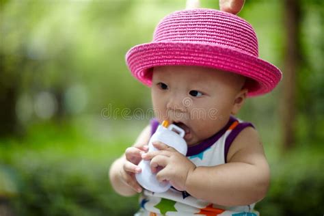 Baby Boy In Red Hat Stock Photo Image Of Face Little 43359772