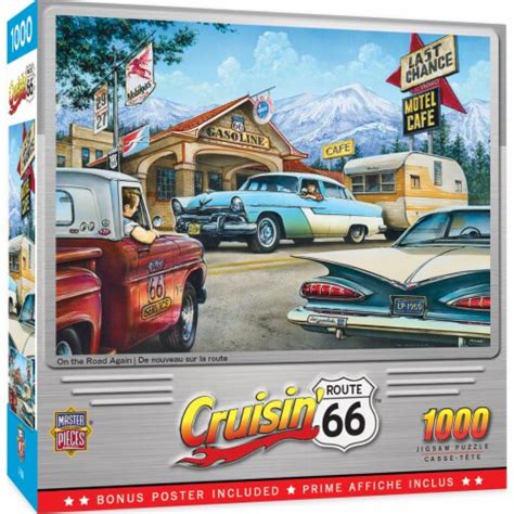 Master Pieces Cruisin Route 66 On The Road Again Puzzle 1000 Pc